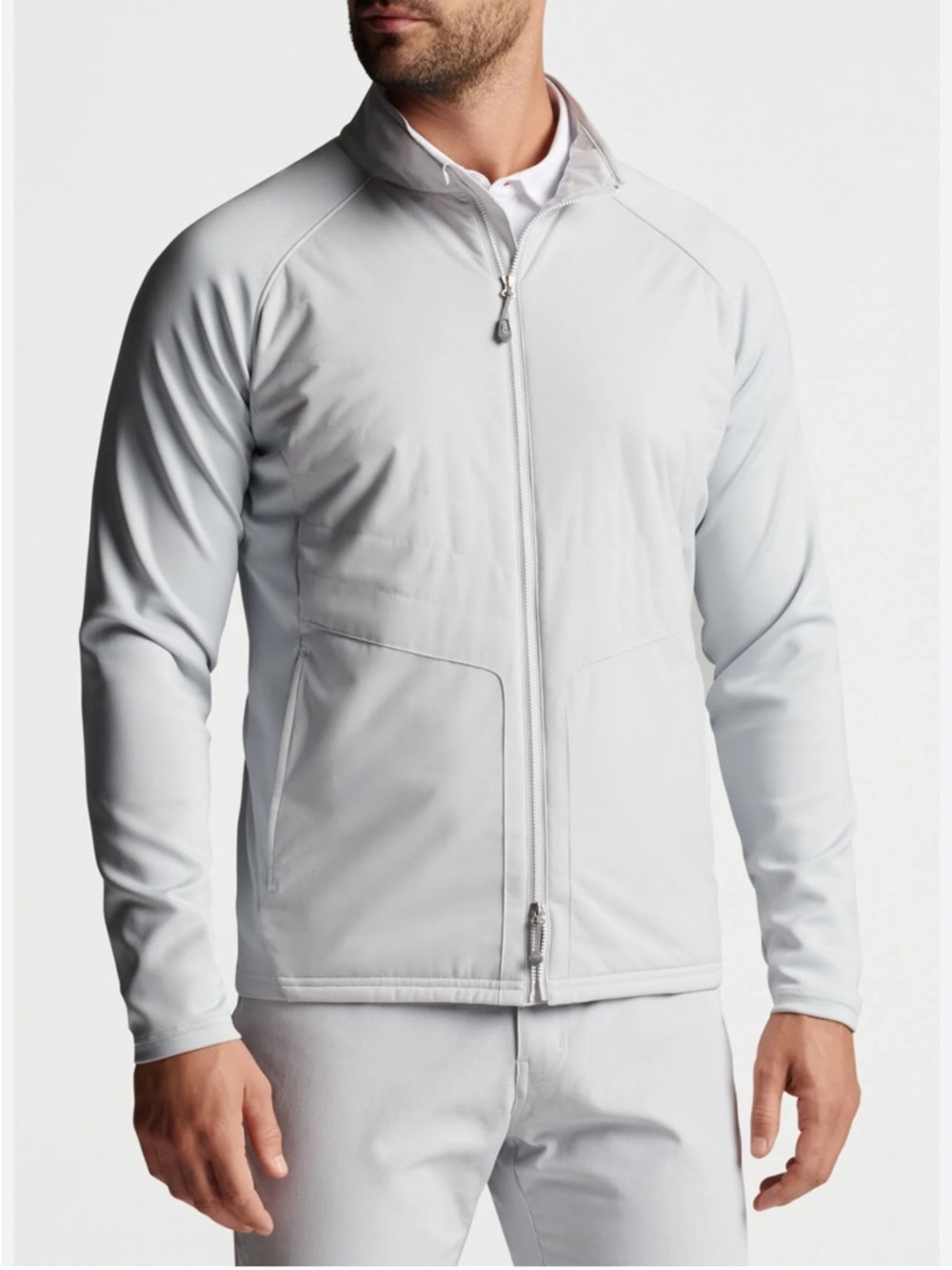 Peter Millar Men's Merge Full-Zip Performance Jacket Size L British Grey NWT